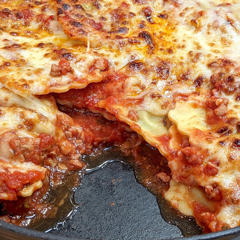 Shortcut Skillet Lasagna Made with Ravioli