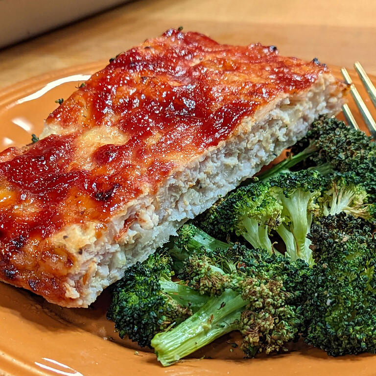Turkey Meatloaf with Roasted Broccoli