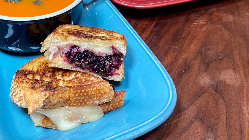 Grilled Cheese with Blackberry, Balsamic and Basil