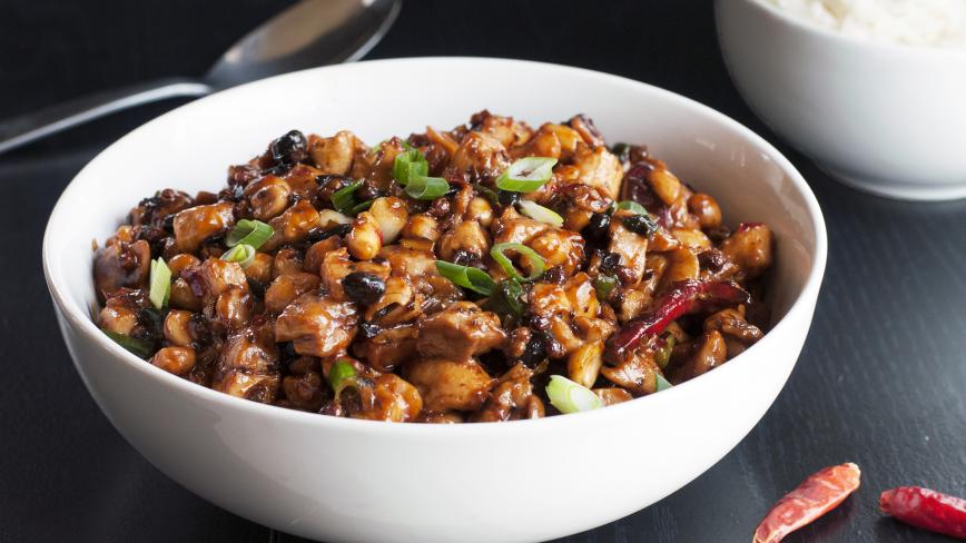 Chicken Stir Fry with Black Beans, Chiles & Peanuts