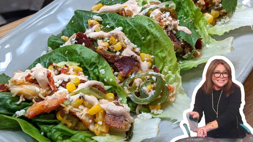 Elote Lettuce Wraps with Corn and Chicken or Crab | Rachael Ray
