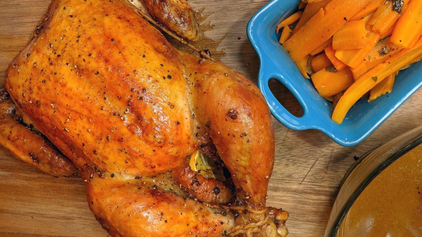 Julia Child's Roasted Chicken and Glazed Carrots