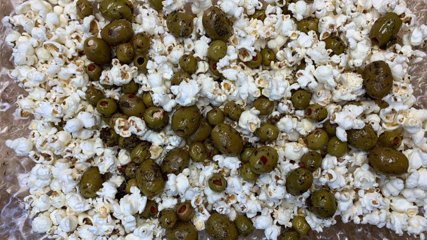 Roasted Olives and Popcorn