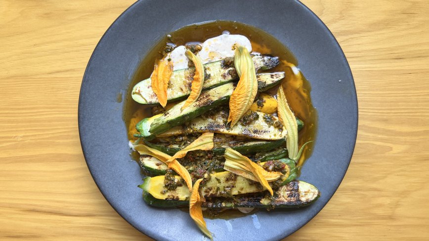  Grilled Zucchini & Summer Squash, Italian-Style (With Whipped Cheese + Chile-Herb Vinaigrette)
