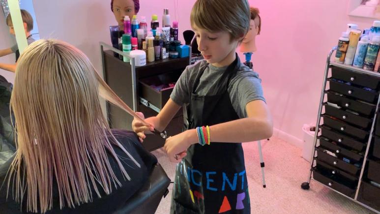 11-year-old hairstylist