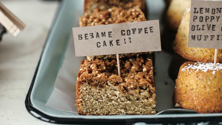 sesame coffee cake