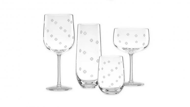 kate spade new york Clover Wine Glass Collection for St. Patrick's Day