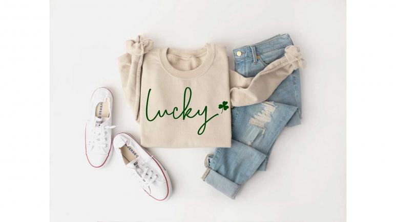 Lucky sweatshirt for St. Patrick's Day