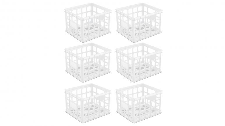 Sterilite Storage Crate White Set of 6