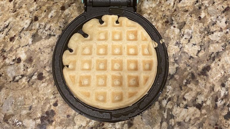Homemade waffle in Dash Mini Waffle Maker
