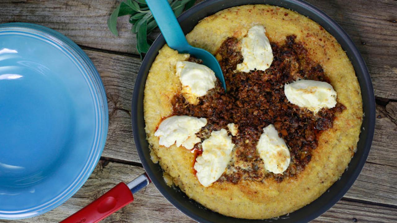 Polenta with Meat Sauce Recipe Rachael Ray Show