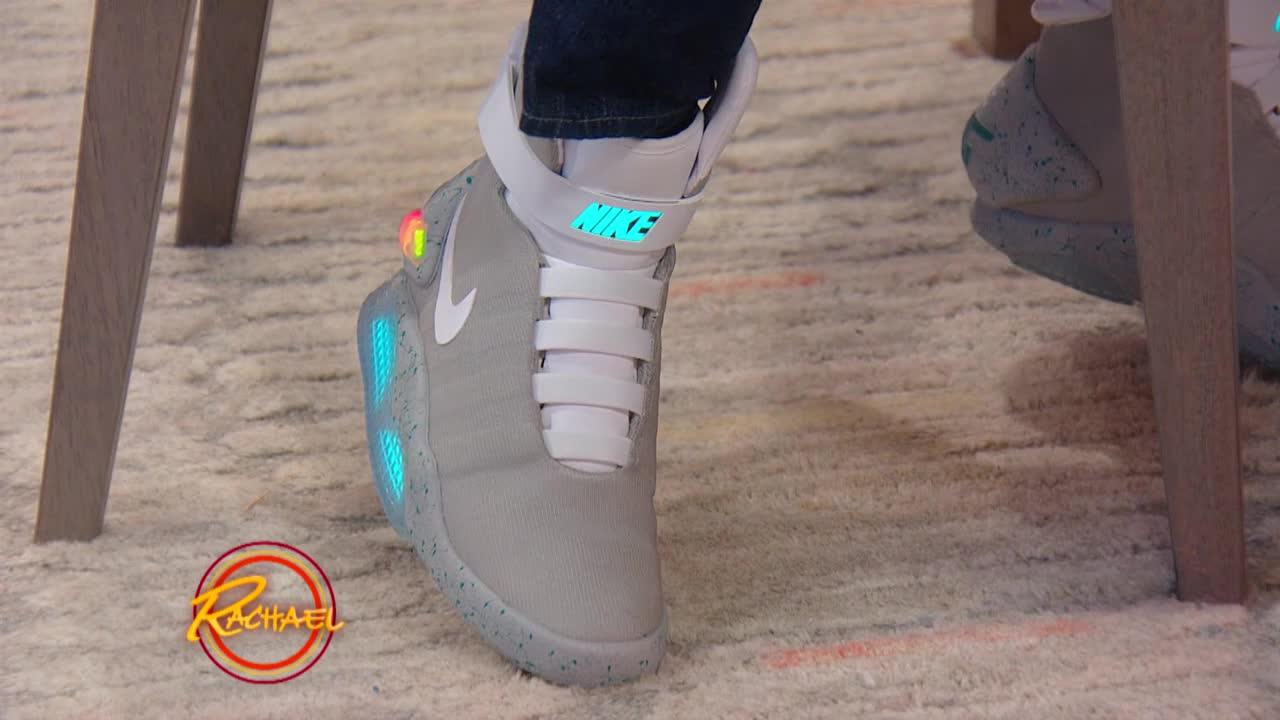 brand name Squirrel sweater Michael J. Fox Shows Off His 'Back to the Future' Self-Tying Shoes |  Rachael Ray Show