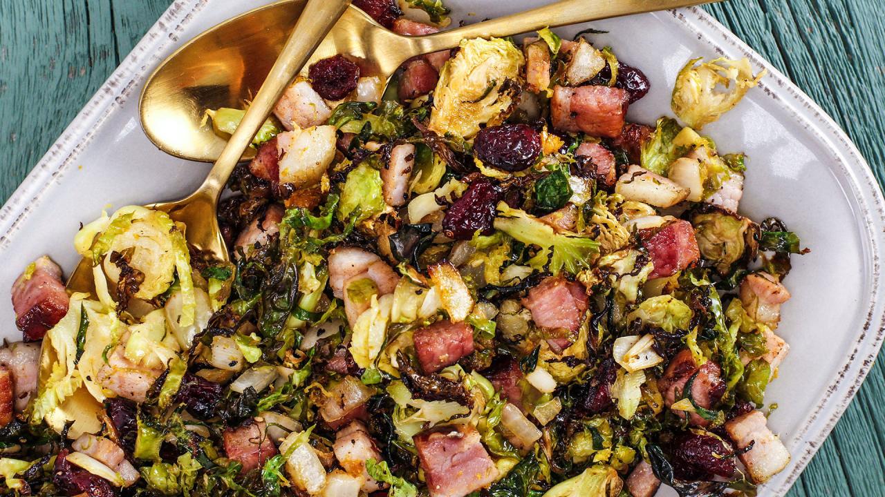 Sunny Anderson's Easy Bacon & Onion Shaved Brussels Sprouts Recipe
