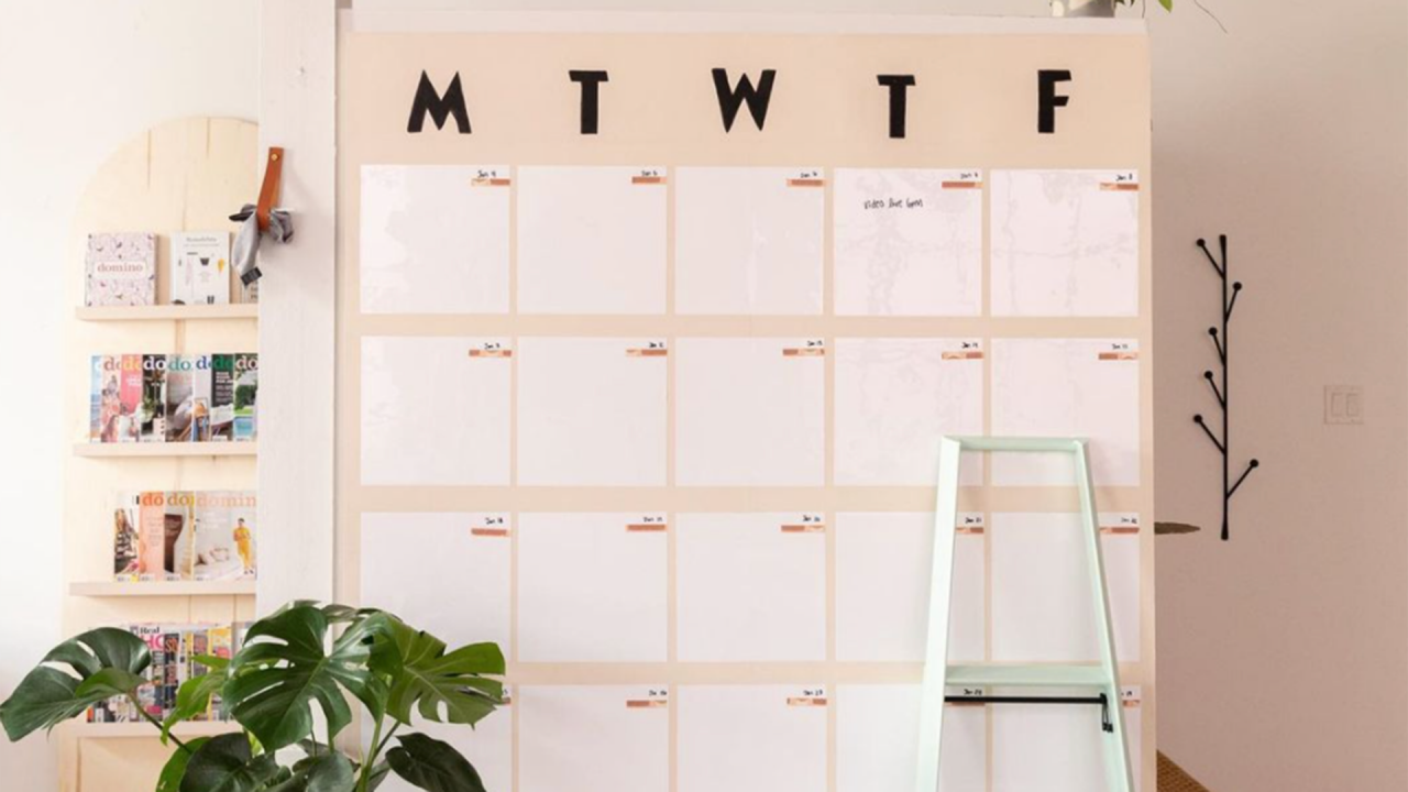 PeelandStick DryErase Wall Calendar DIY For Home Office or Meal